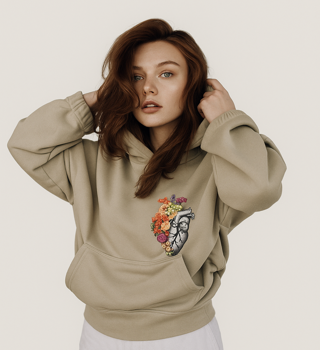 Oversized Beige Aesthetic Hoodie | GymLayers