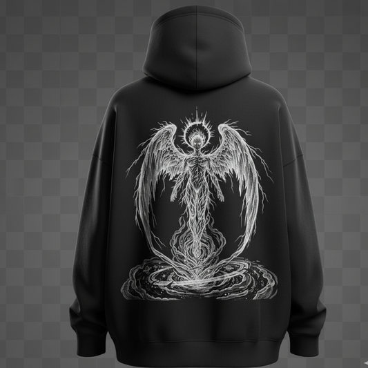 The Ascended Being Hoodie | Seraphim Risen: Oversized Streetwear Graphic Hoodie