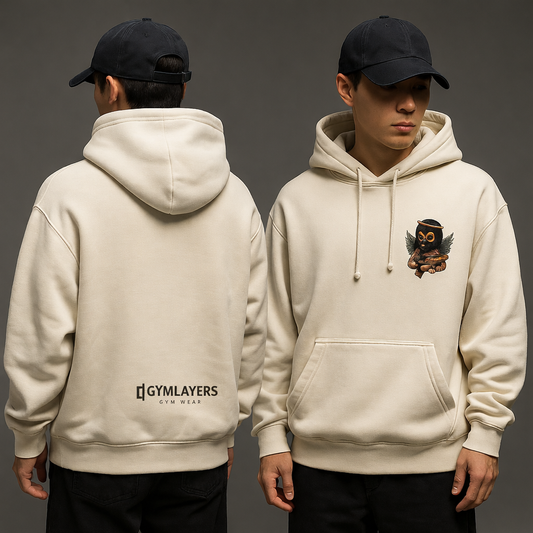 Off-White Oversized Hoodie – Angel Bear Graphic | Premium Streetwear