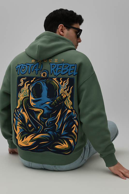 Oversized sage green colour Hoodie | Gym Layers