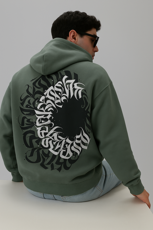 Oversized sage green colour Hoodie | Gym Layers