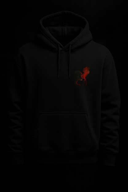 Crimson Skull Drift Oversized Hoodie \ Gym Layers