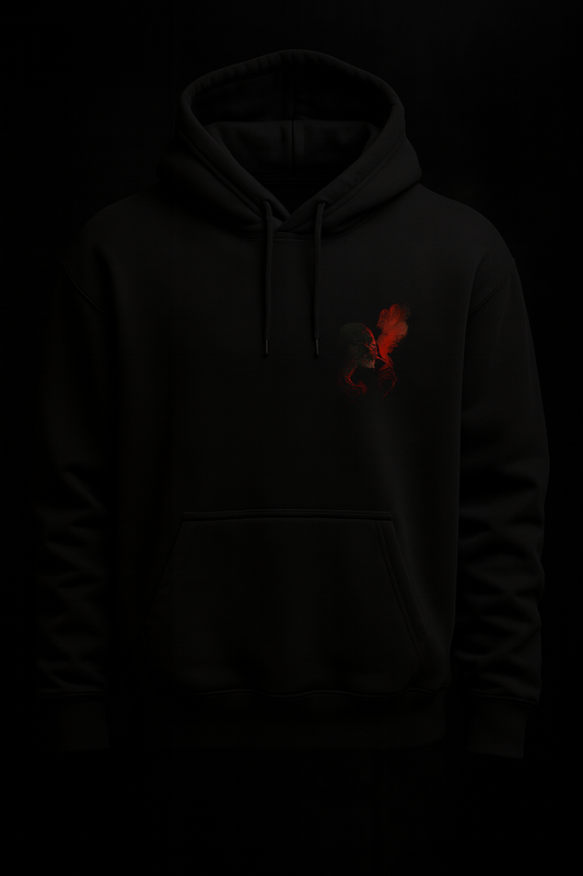 Crimson Skull Drift Oversized Hoodie \ Gym Layers