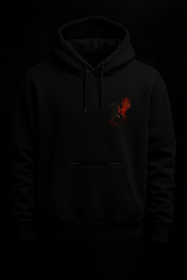 Crimson Skull Drift Oversized Hoodie \ Gym Layers