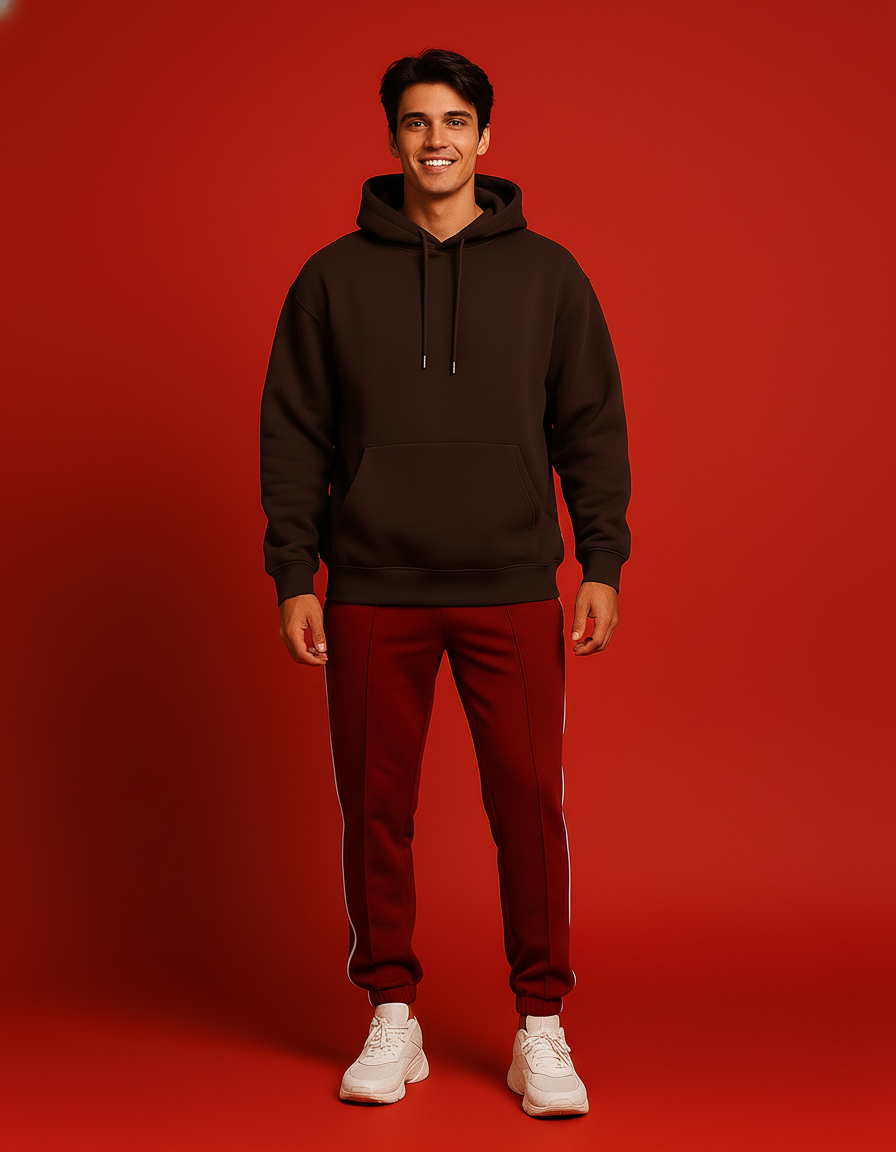 Brown Strong Knight Oversized Hoodie