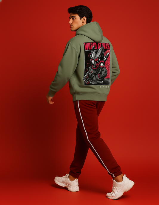 Sage Green Oversized Unisex Street wear hoodie