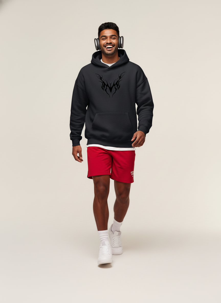 Reaper Wing Oversized Pullover | Cyber Sigilism Graphic Hoodie