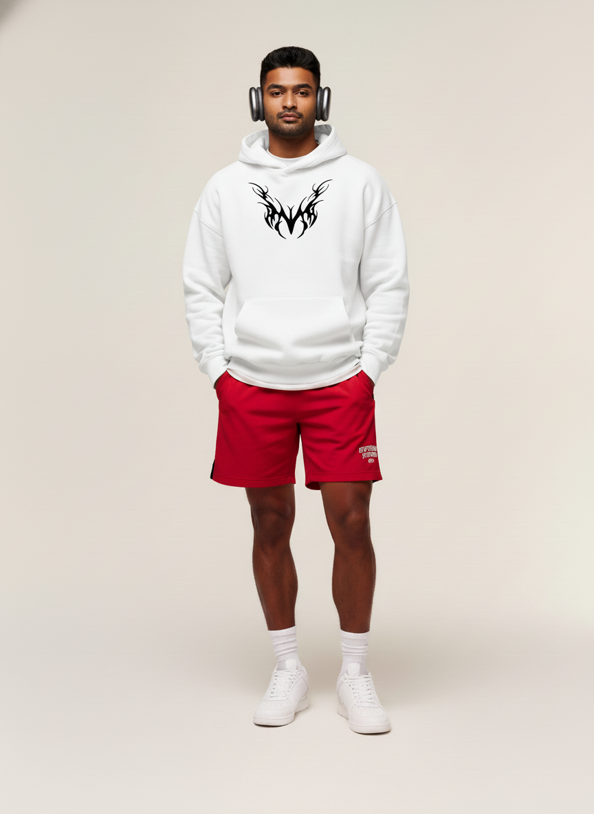 Reaper Wing Oversized Pullover | Cyber Sigilism Graphic Hoodie